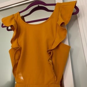 Mustard Open Back Skater Dress (Hello Molly)